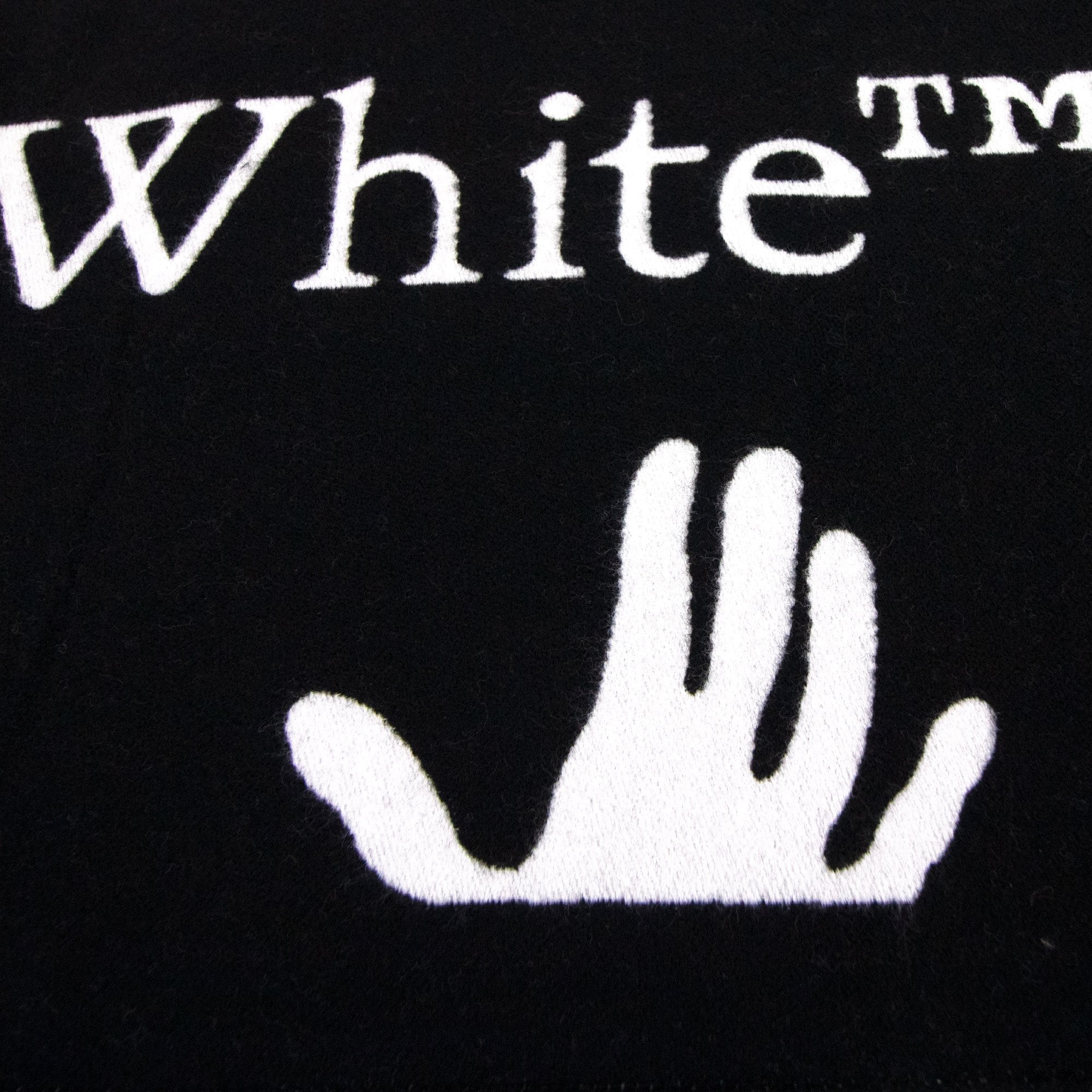 Off White Hand Logo Scarf Black/white