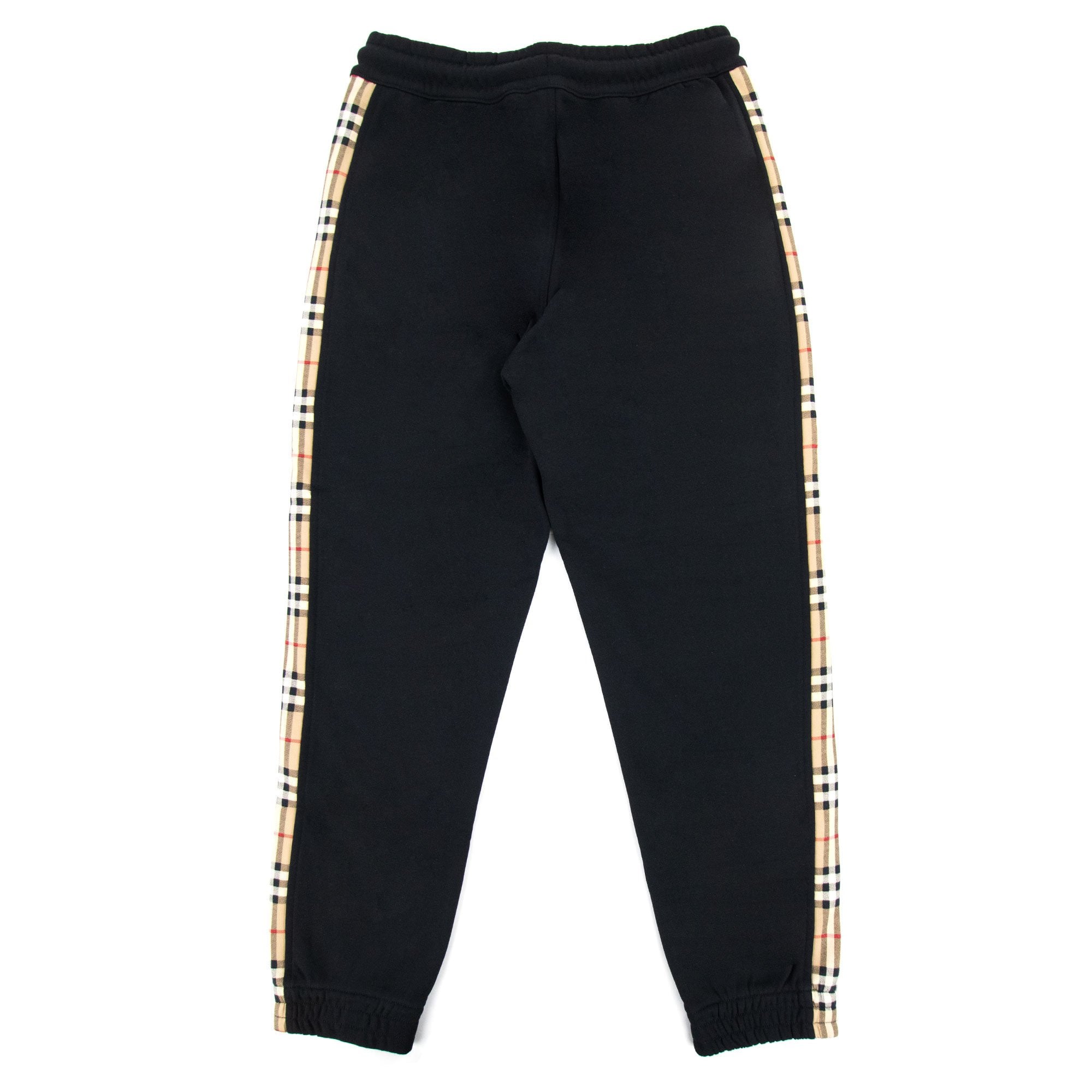Burberry Vintage Check Panel Cotton Jogging Pants Black