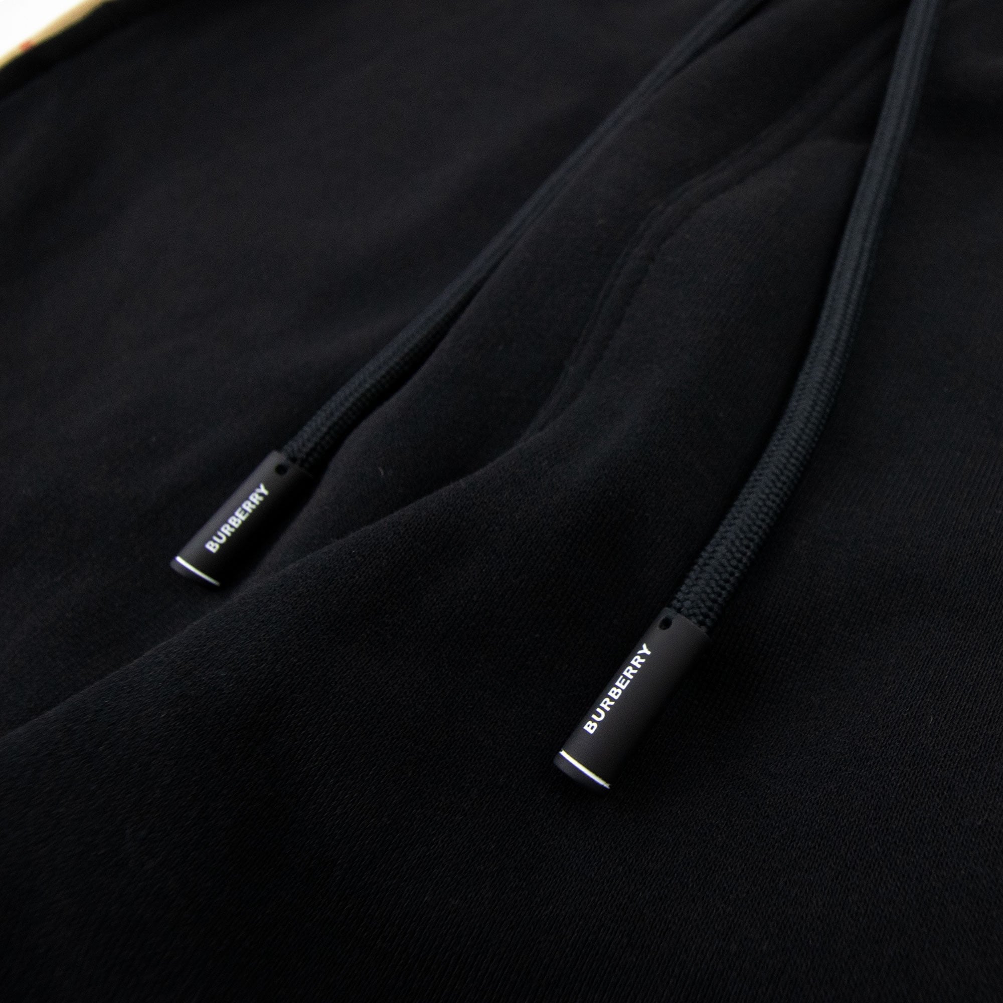 Burberry Vintage Check Panel Cotton Jogging Pants Black