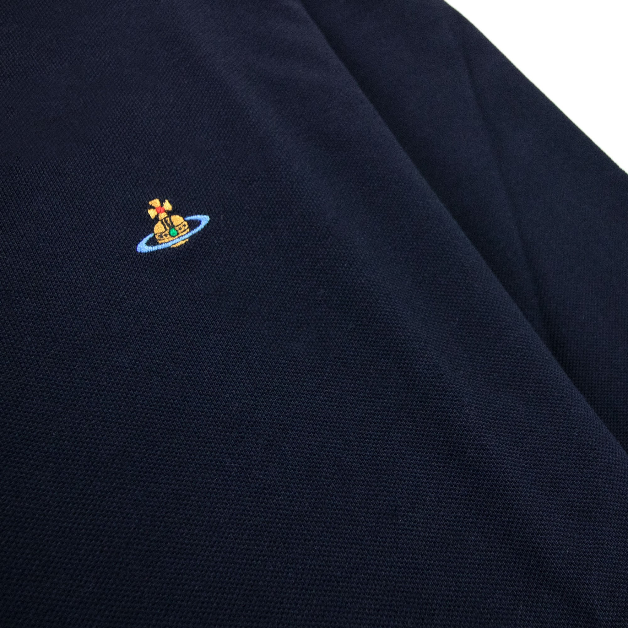 Vivienne Westwood Long Sleeve Classic Stripe Collar Polo Navy