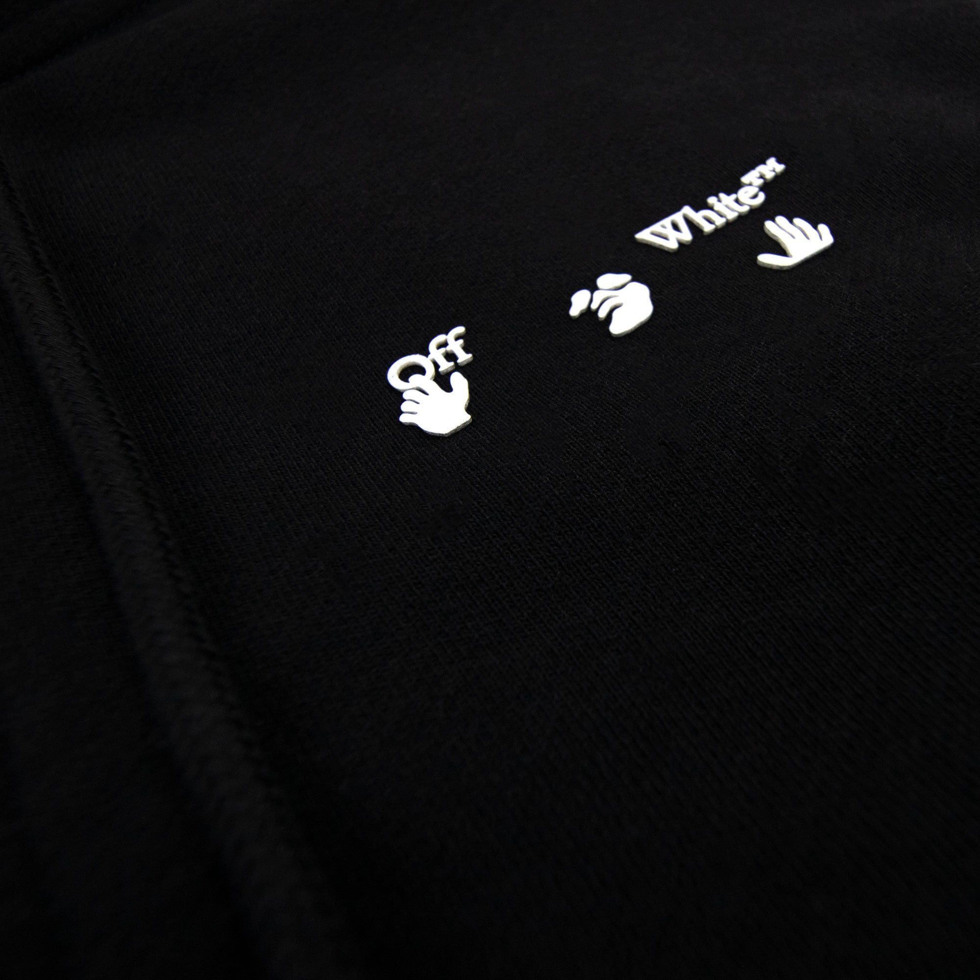 Off White Ow Logo Slim Zip Hoody Black/white