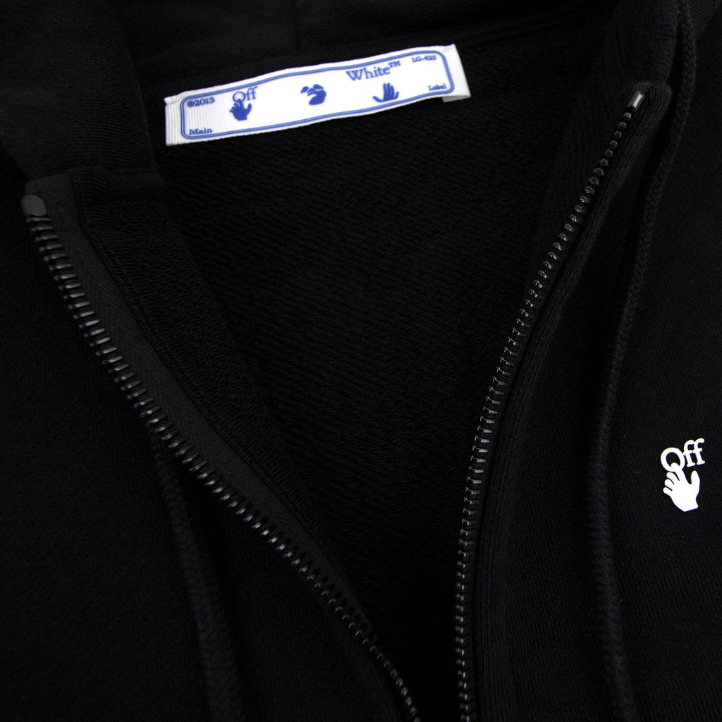 Off White Ow Logo Slim Zip Hoody Black/white