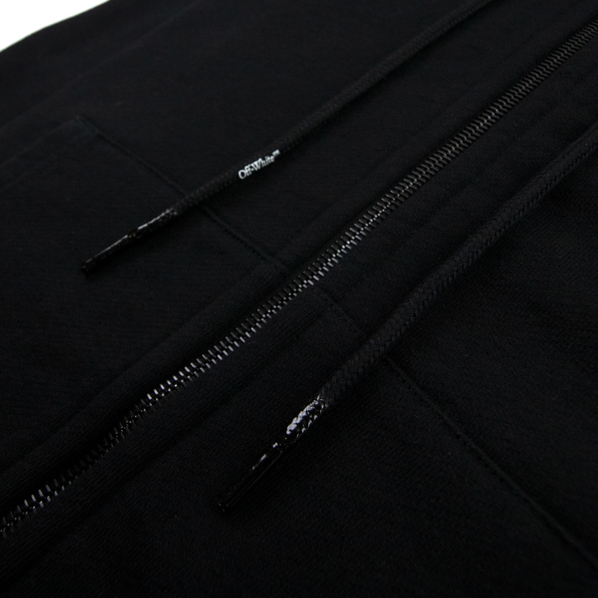 Off White Ow Logo Slim Zip Hoody Black/white