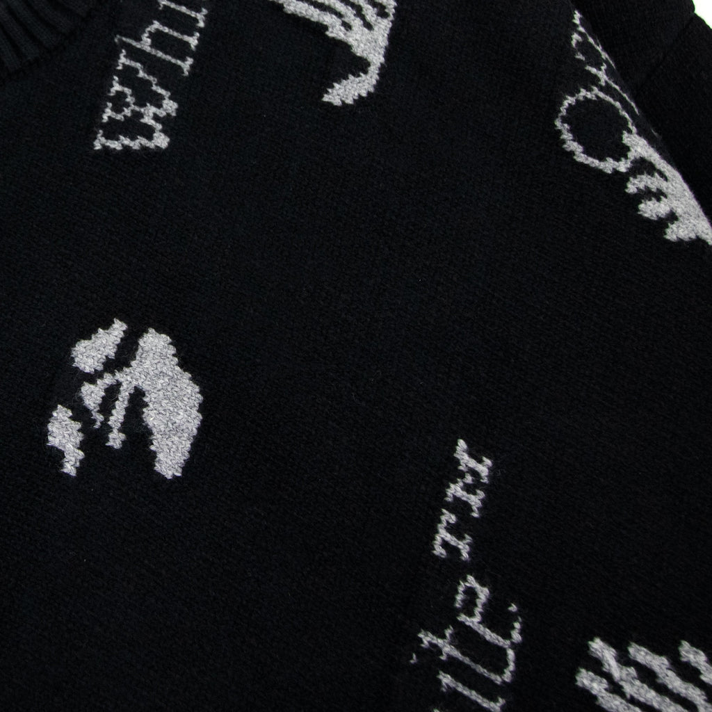 Off White All Over Logo Knitted Sweatshirt Black/grey