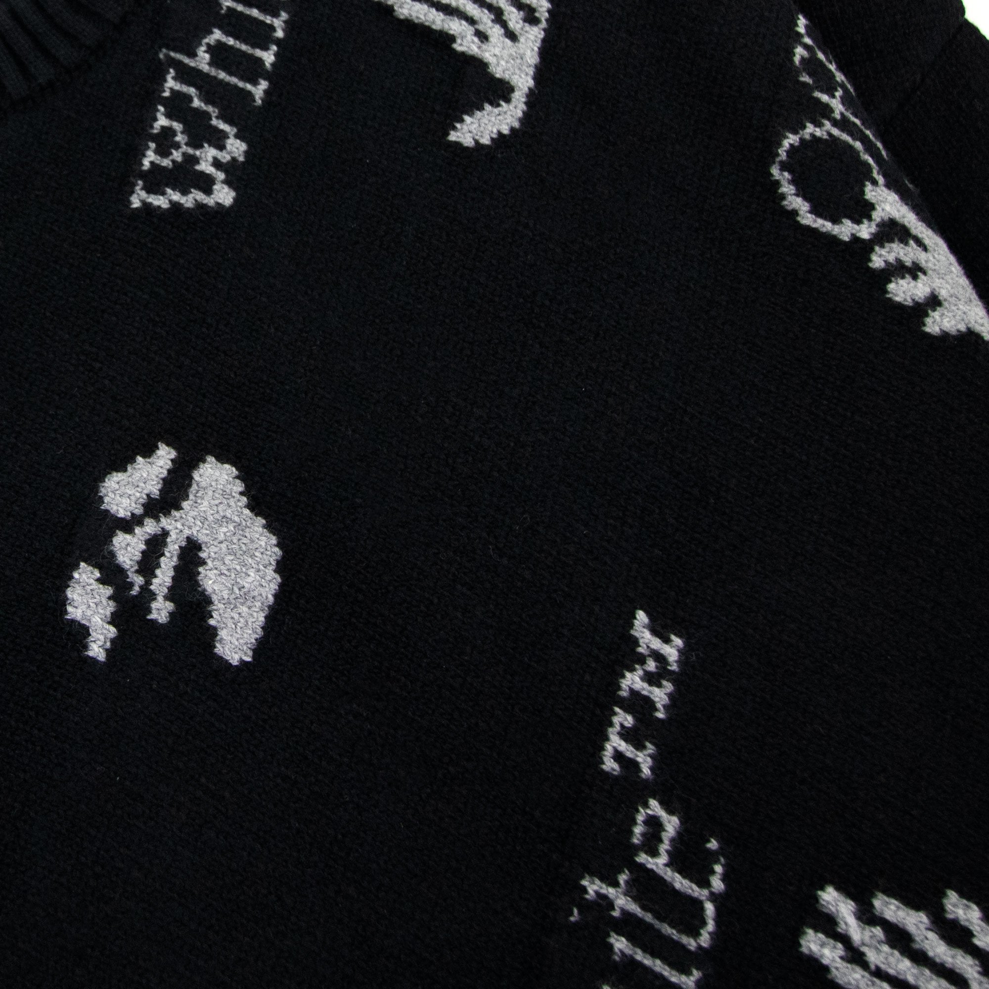 Off White All Over Logo Knitted Sweatshirt Black/grey