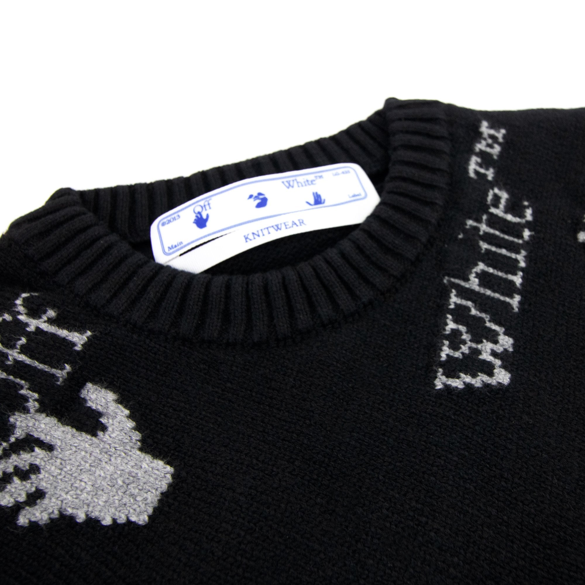 Off White All Over Logo Knitted Sweatshirt Black/grey