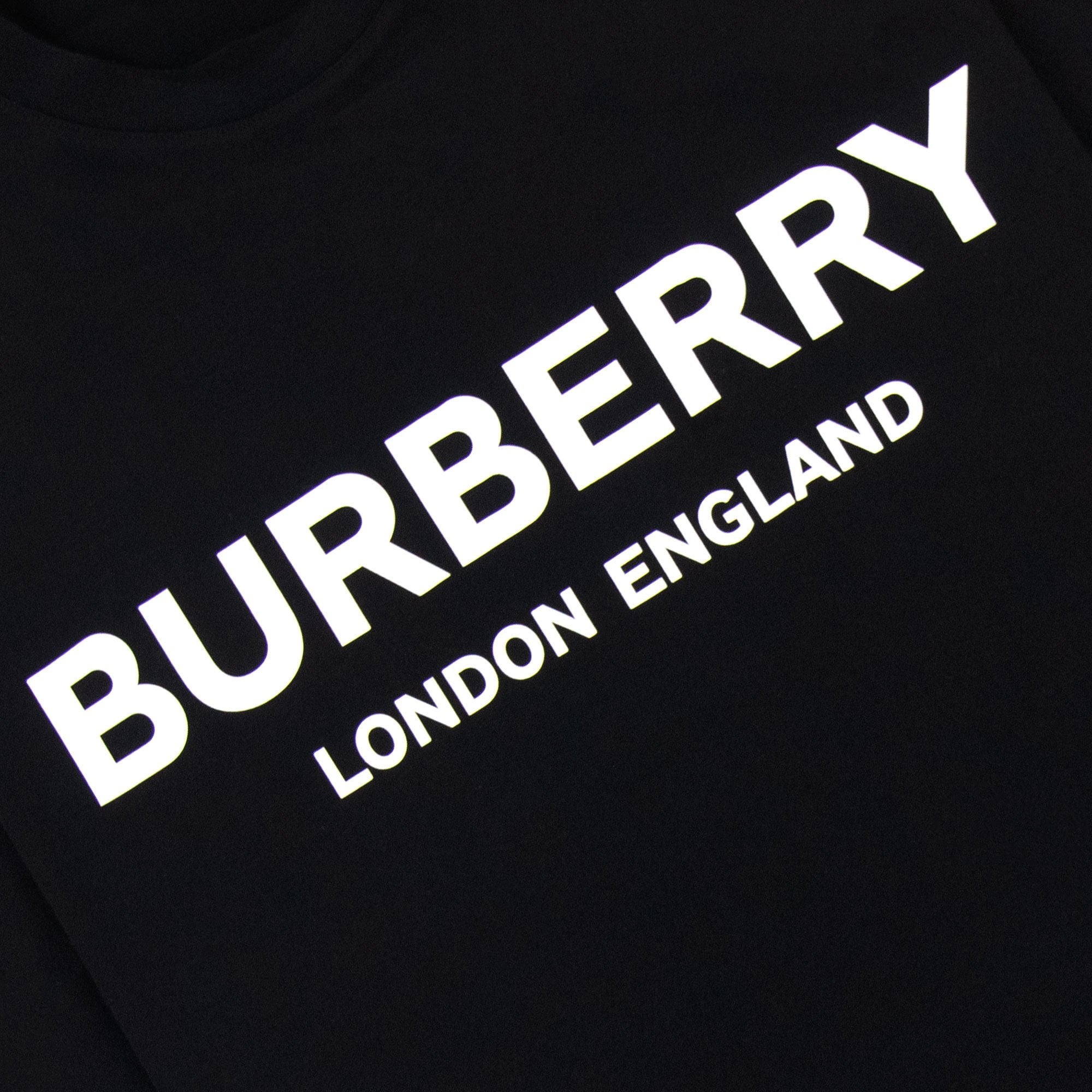 Burberry Logo Print T Shirt Black