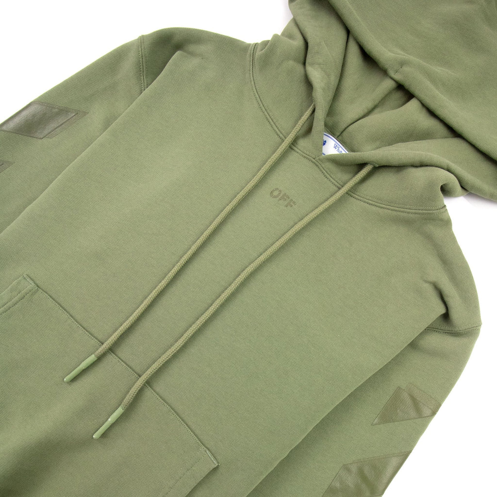 Off White Rubber Arrow Slim Hoodied Sweatshirt Green