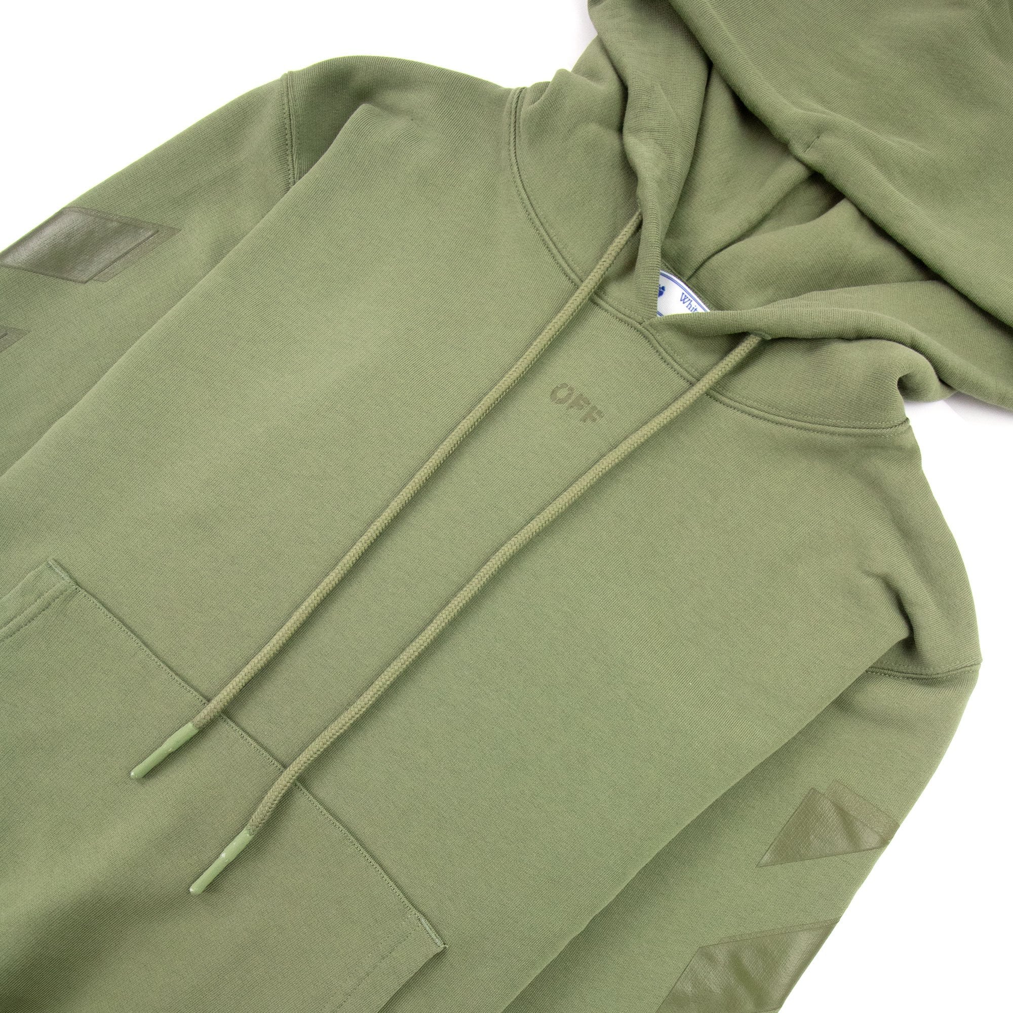 Off White Rubber Arrow Slim Hoodied Sweatshirt Green