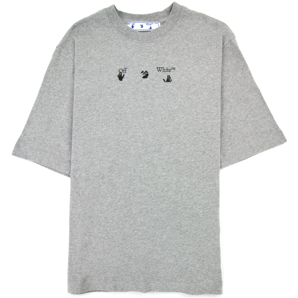 Off White Paint Splat Arrow S/s Skat T Shirt Melange Grey