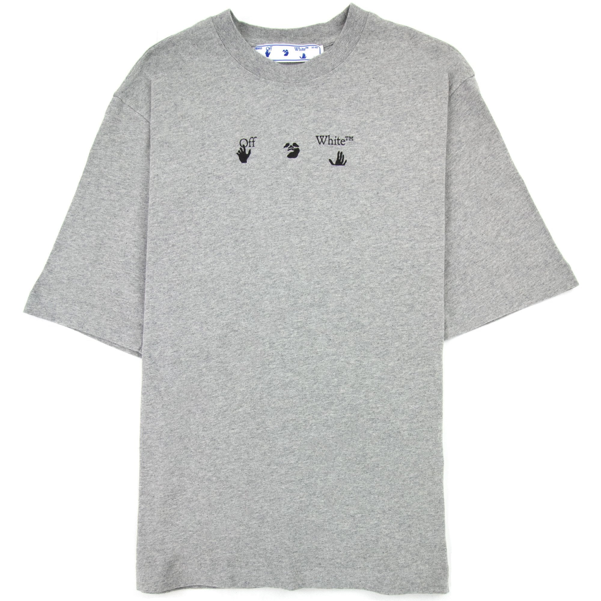 Off White Paint Splat Arrow S/s Skat T Shirt Melange Grey