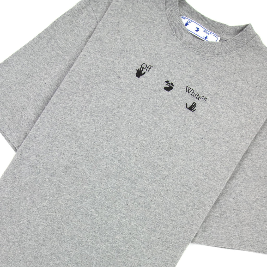 Off White Paint Splat Arrow S/s Skat T Shirt Melange Grey