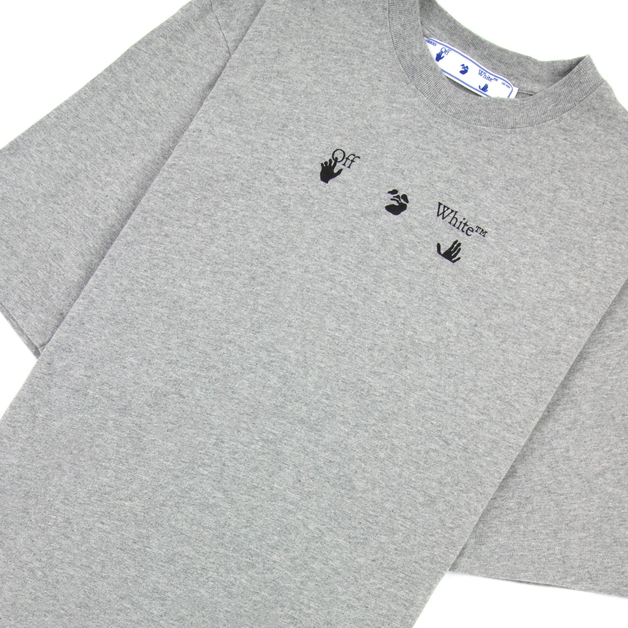 Off White Paint Splat Arrow S/s Skat T Shirt Melange Grey