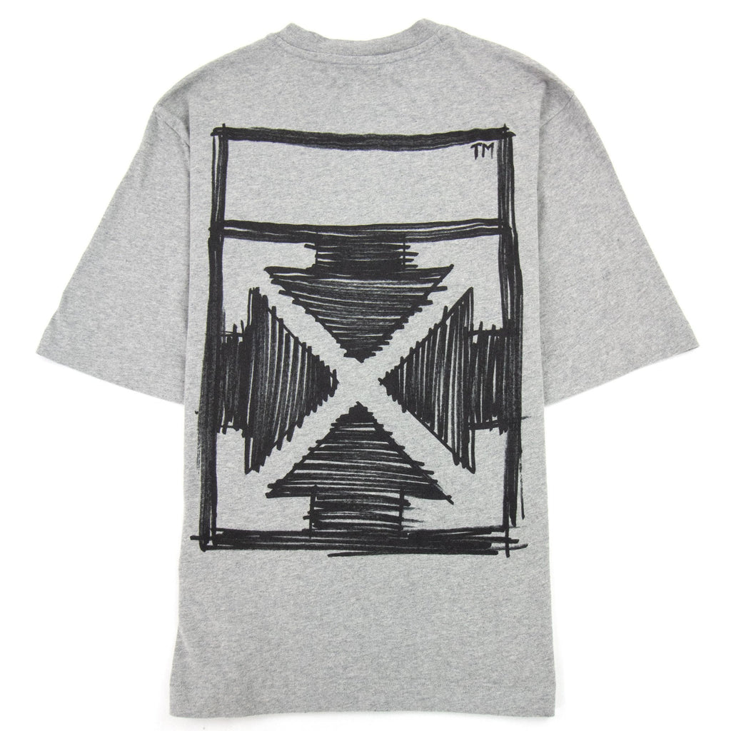 Off White Paint Splat Arrow S/s Skat T Shirt Melange Grey