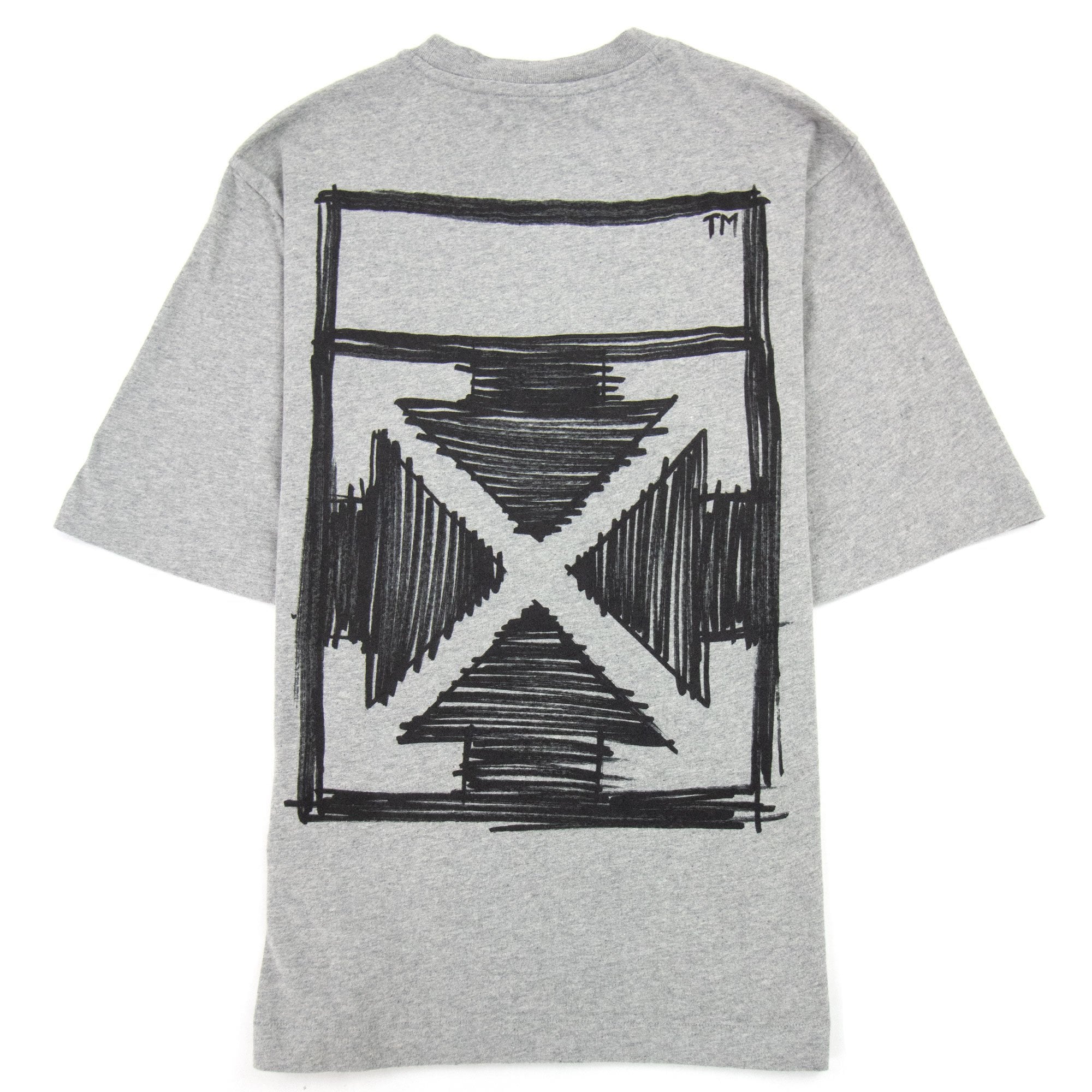 Off White Paint Splat Arrow S/s Skat T Shirt Melange Grey