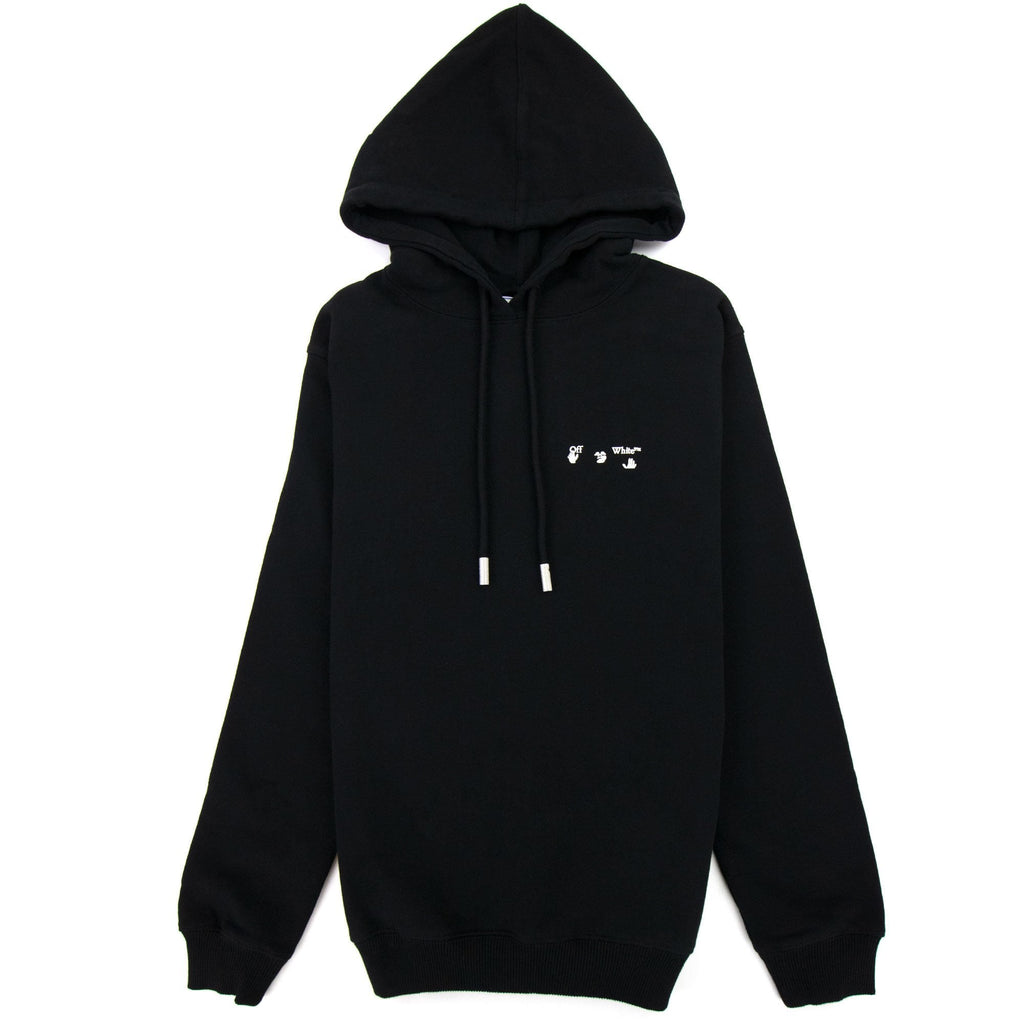Off White Women Ow Logo Reg Hoodied Sweatshirt Black/white