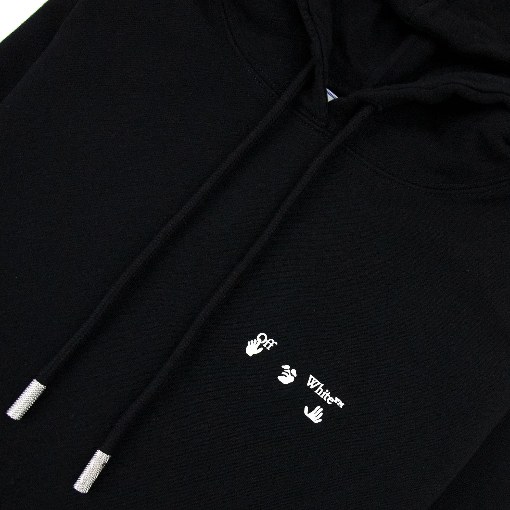 Off White Women Ow Logo Reg Hoodied Sweatshirt Black/white