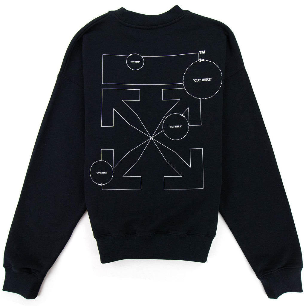 Off White Cut Here Arrow Skate Sweatshirt Black/white
