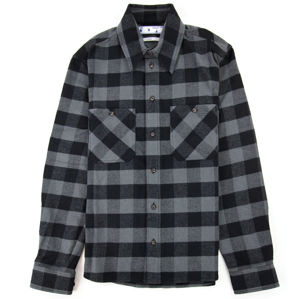 Off White Arrow Flannel Shirt Grey