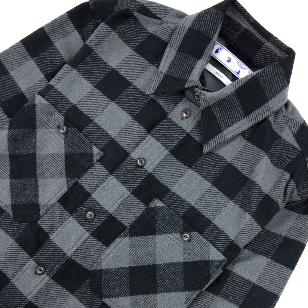 Off White Arrow Flannel Shirt Grey