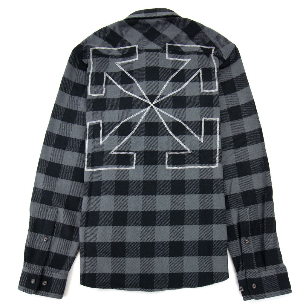 Off White Arrow Flannel Shirt Grey