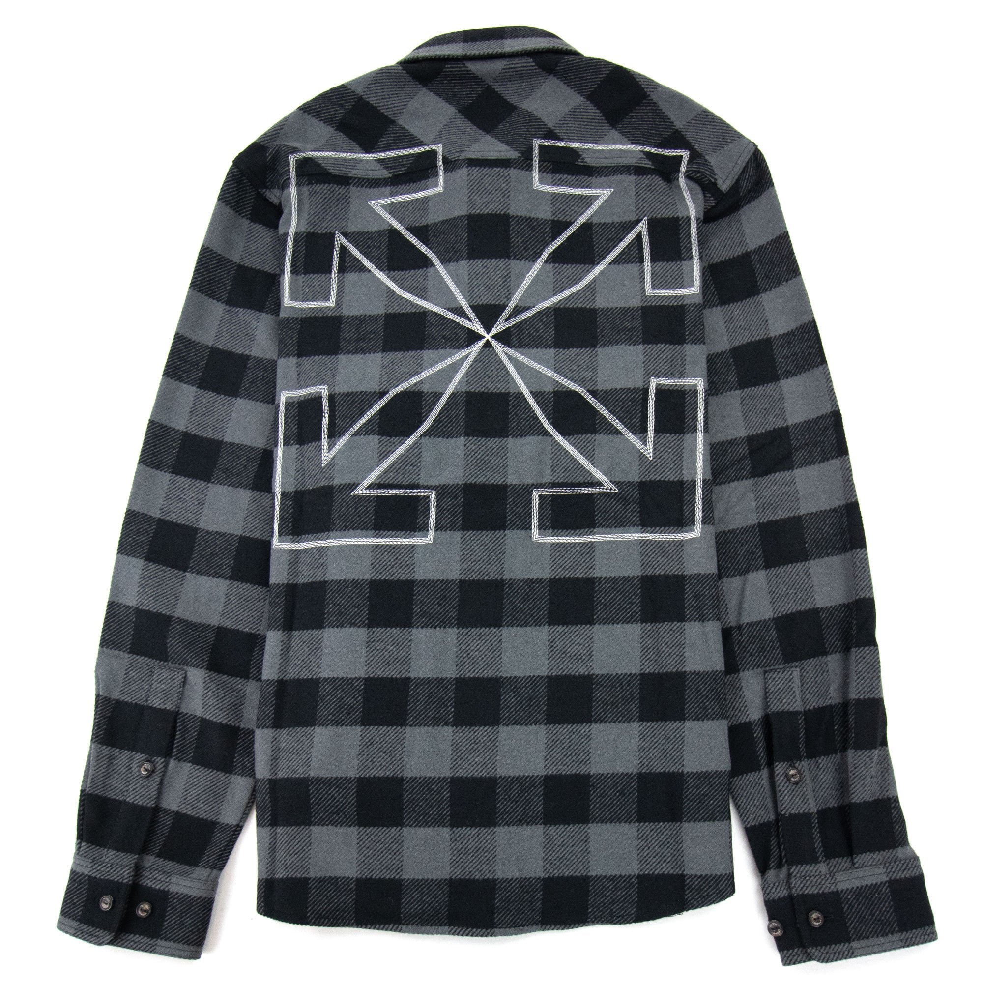Off White Arrow Flannel Shirt Grey