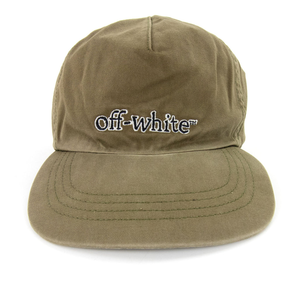 Off White Slanted Logo Baseball Cap Green