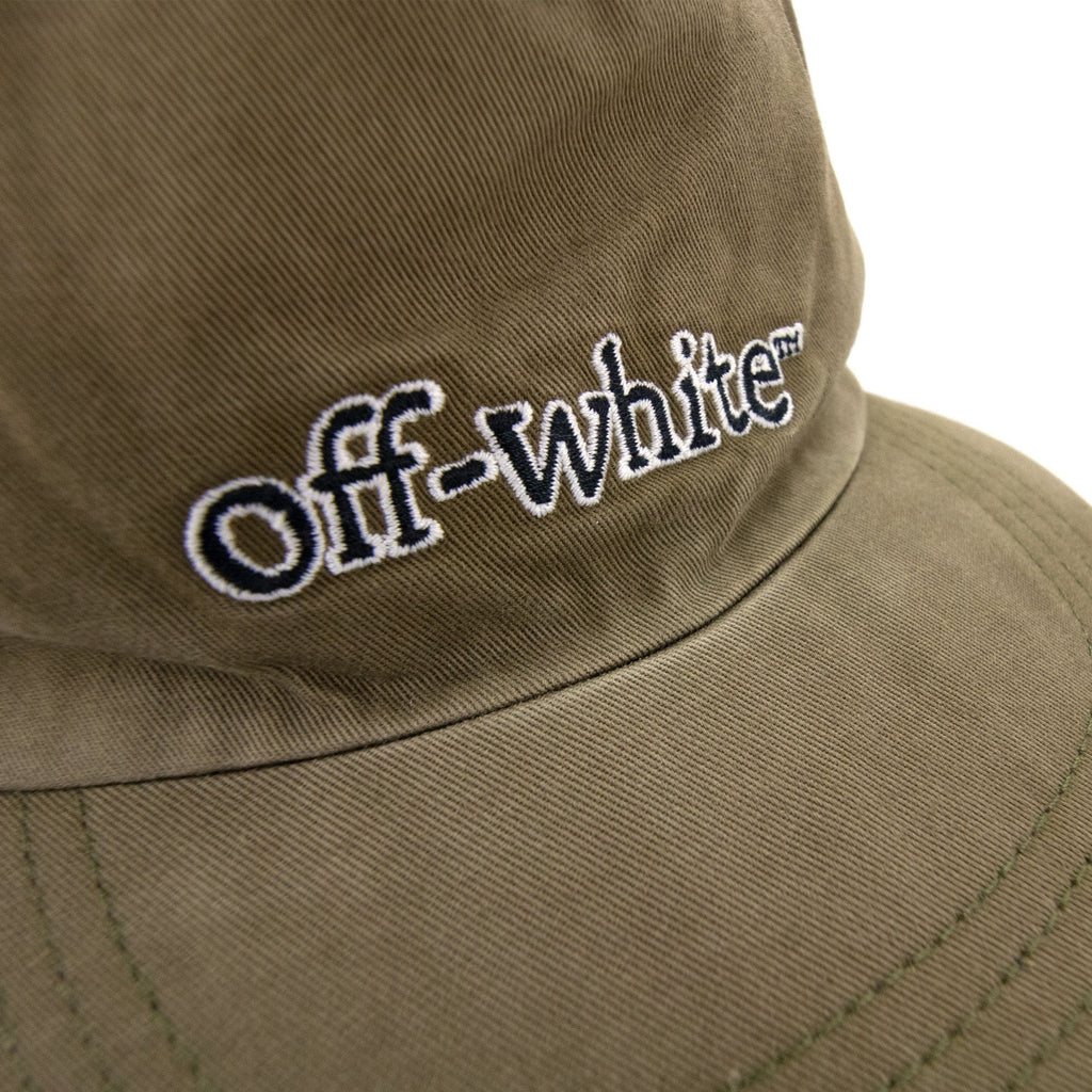 Off White Slanted Logo Baseball Cap Green