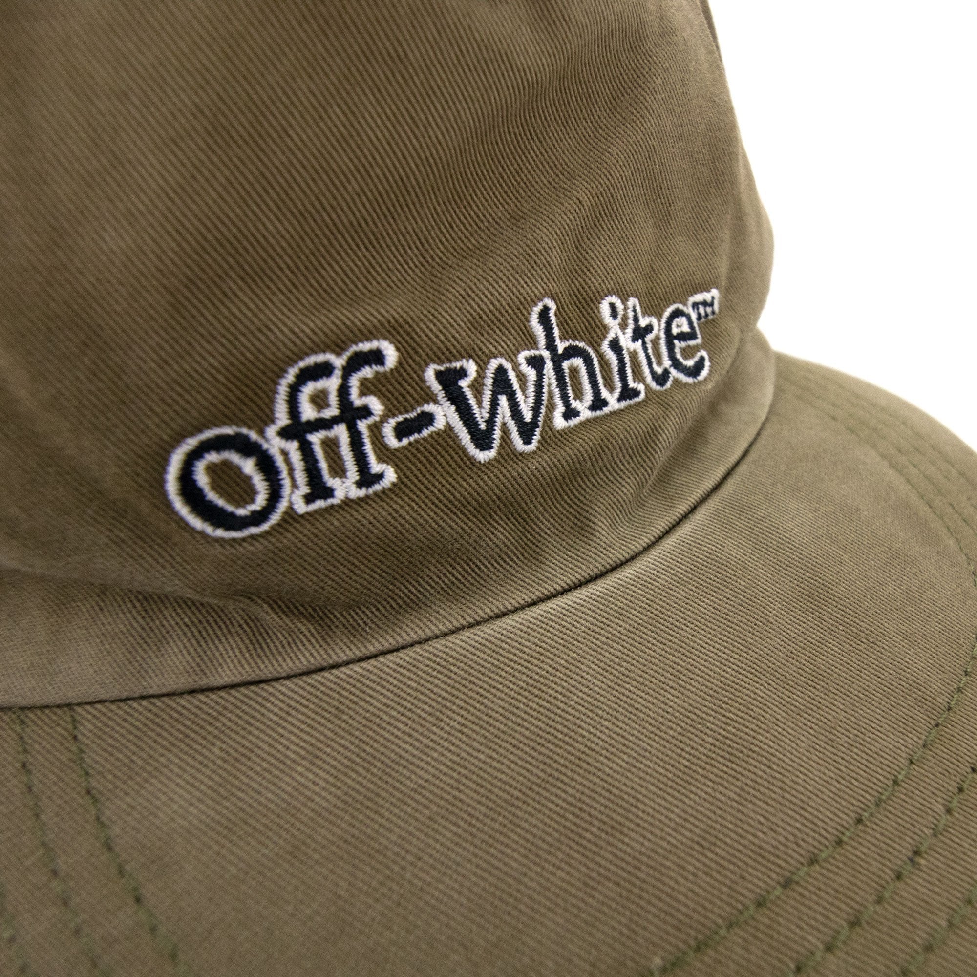 Off White Slanted Logo Baseball Cap Green