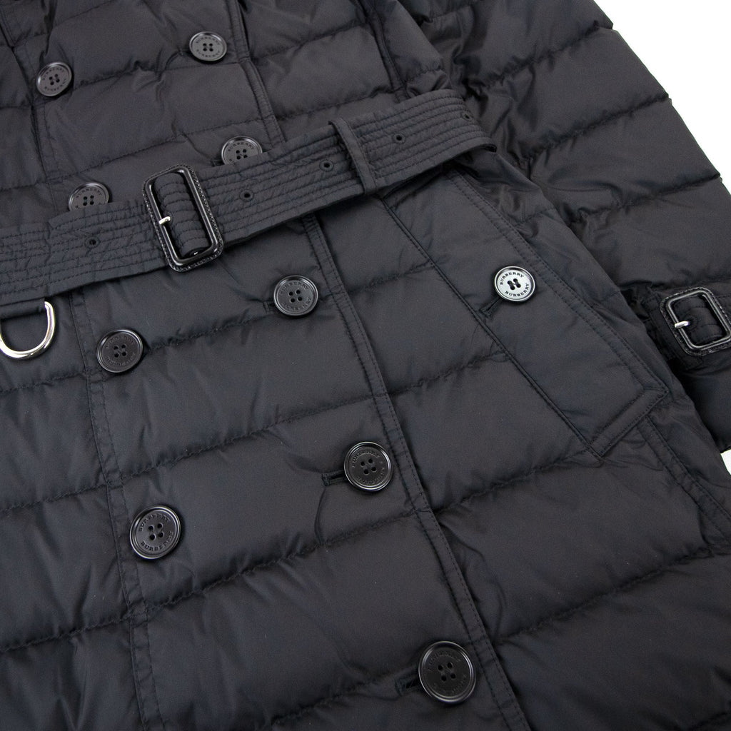 Burberry Woman Detachable Hood Down Filled Coat Black