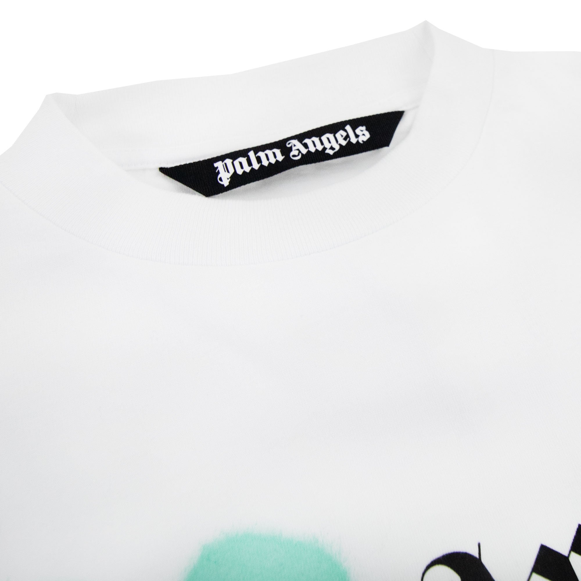 Palm Angels St Barth Sprayed T Shirt White/light Blue