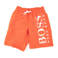 Hugo Boss Kids Thigh Branded Swimshorts Orange