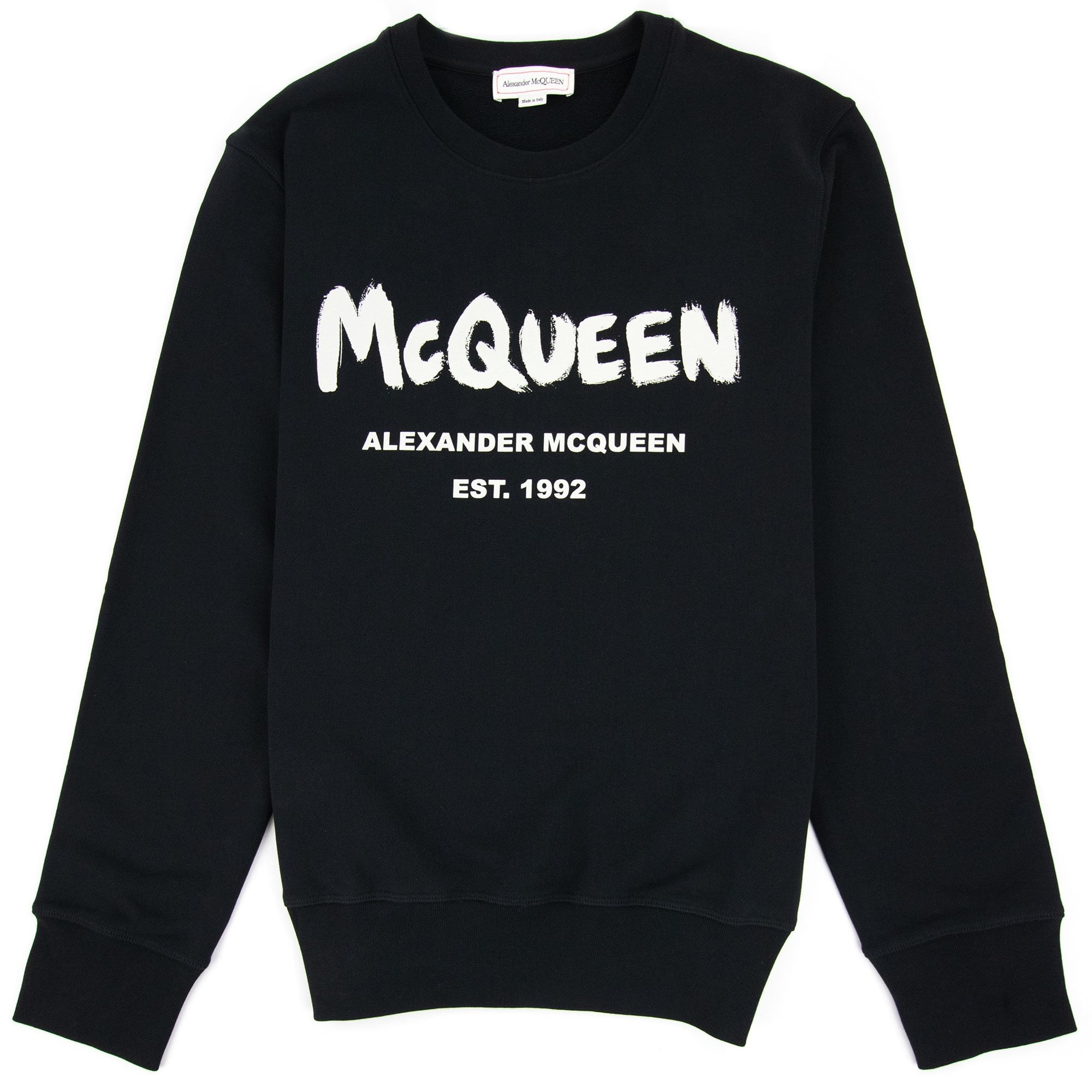 alexander mcqueen ロゴ グラフィティ 長袖Tシャツ黒カットソー Alexander Mcqueen Graffiti Sweatshirt Black | ONU – Onu