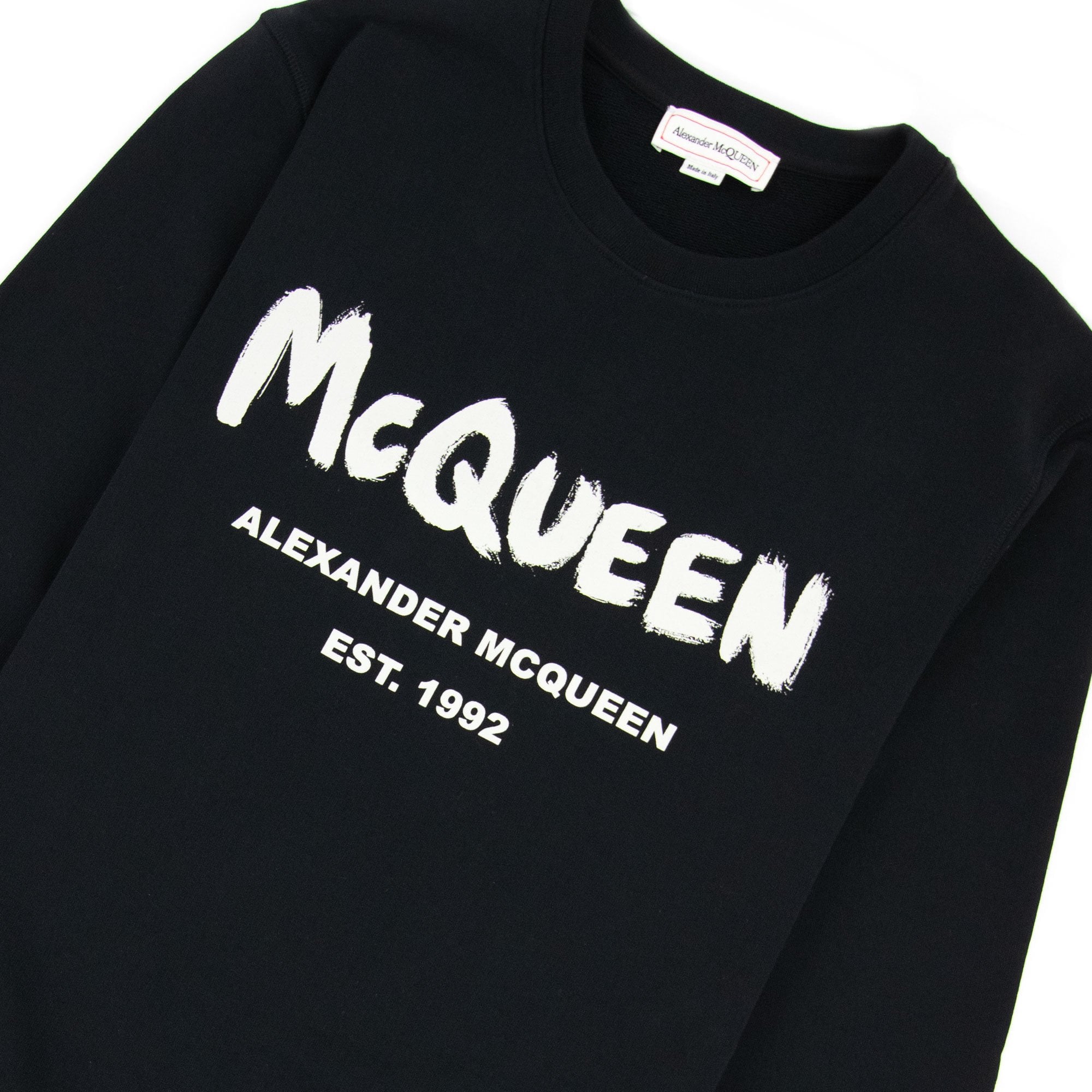 alexander mcqueen ロゴ グラフィティ 長袖Tシャツ黒カットソー Alexander Mcqueen Graffiti Sweatshirt Black | ONU – Onu