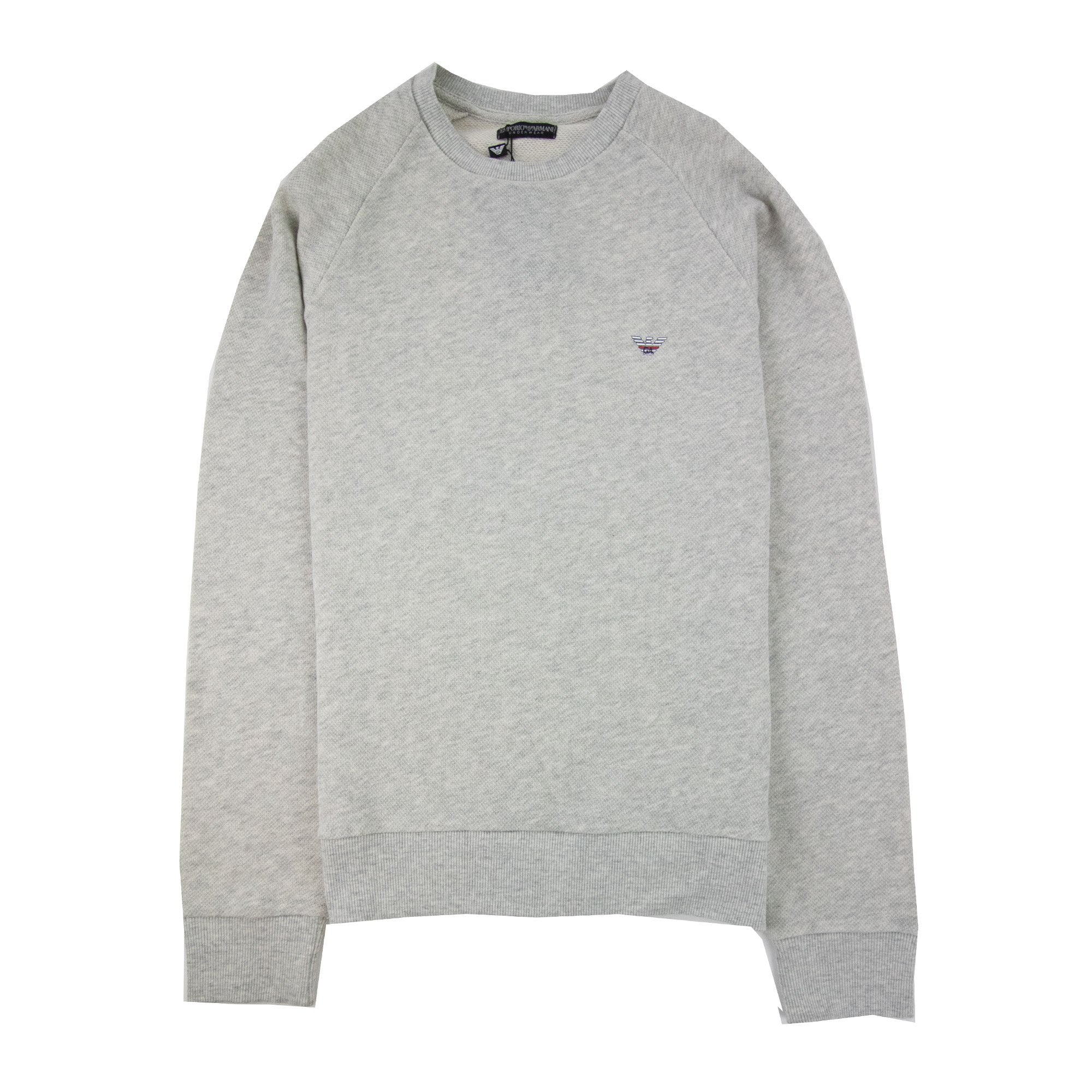 Emporio Armani Eagle Logo Light Fleece Sweatshirt Grey Marl