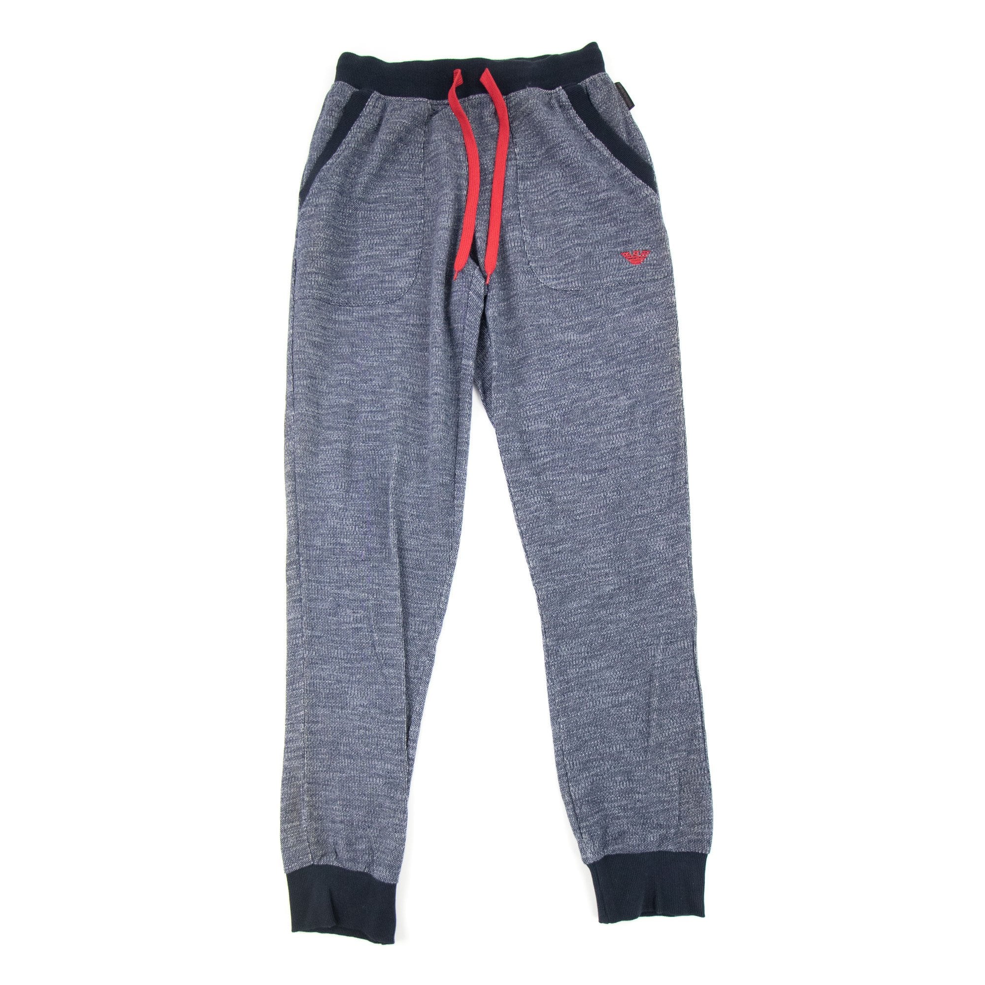 Emporio Armani Embroidered Logo Track Pants Blue Marl