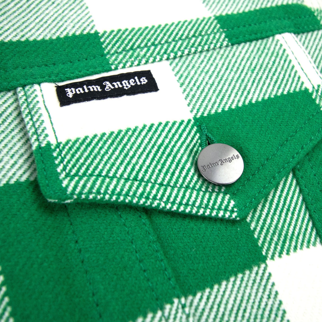 Palm Angels Curved Logo Check Jacket Green 310
