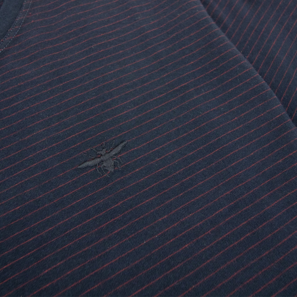Christian Dior Bee Embroidery Stripe T-shirt Navy