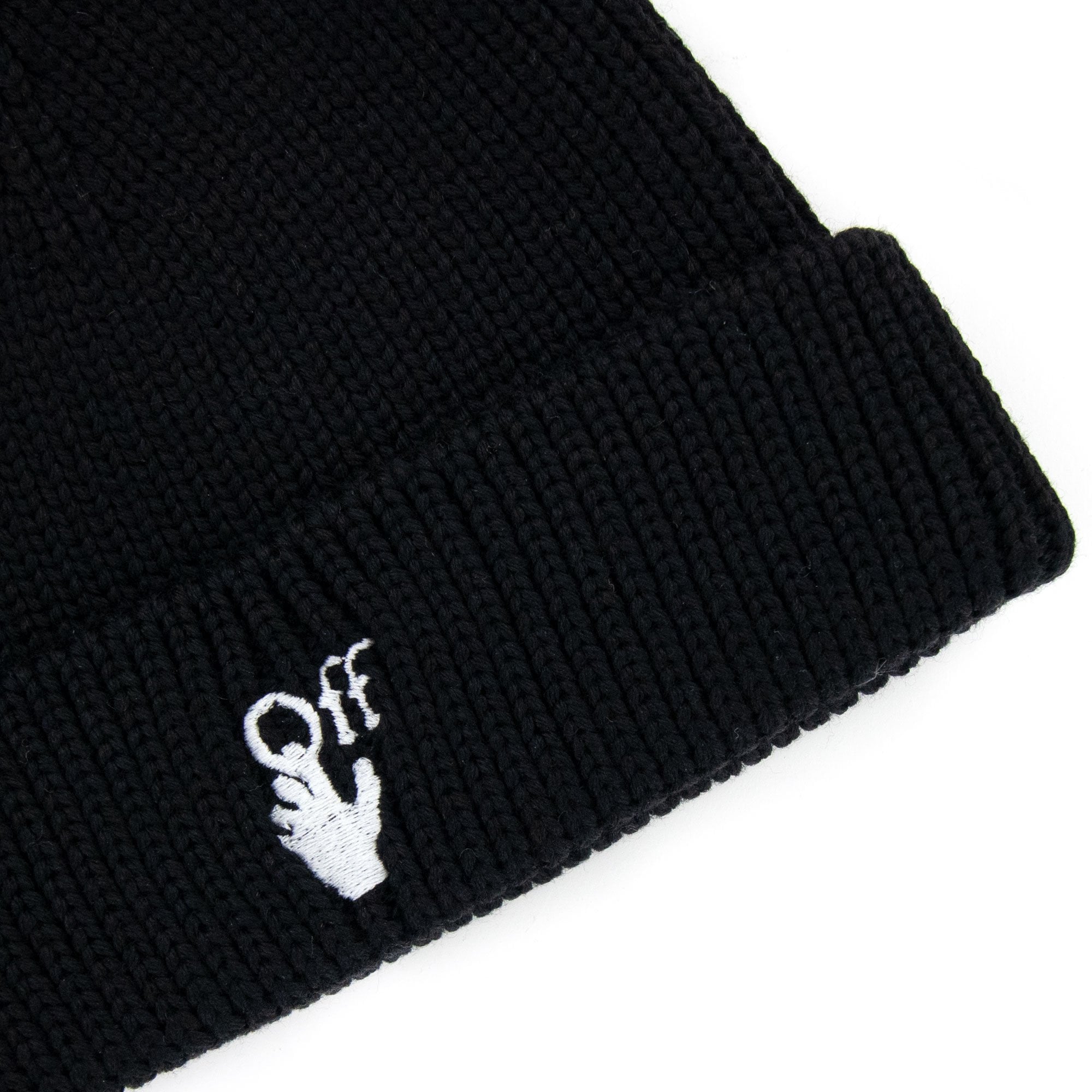 Off White Hand Off Wool Rib Beanie Black/white