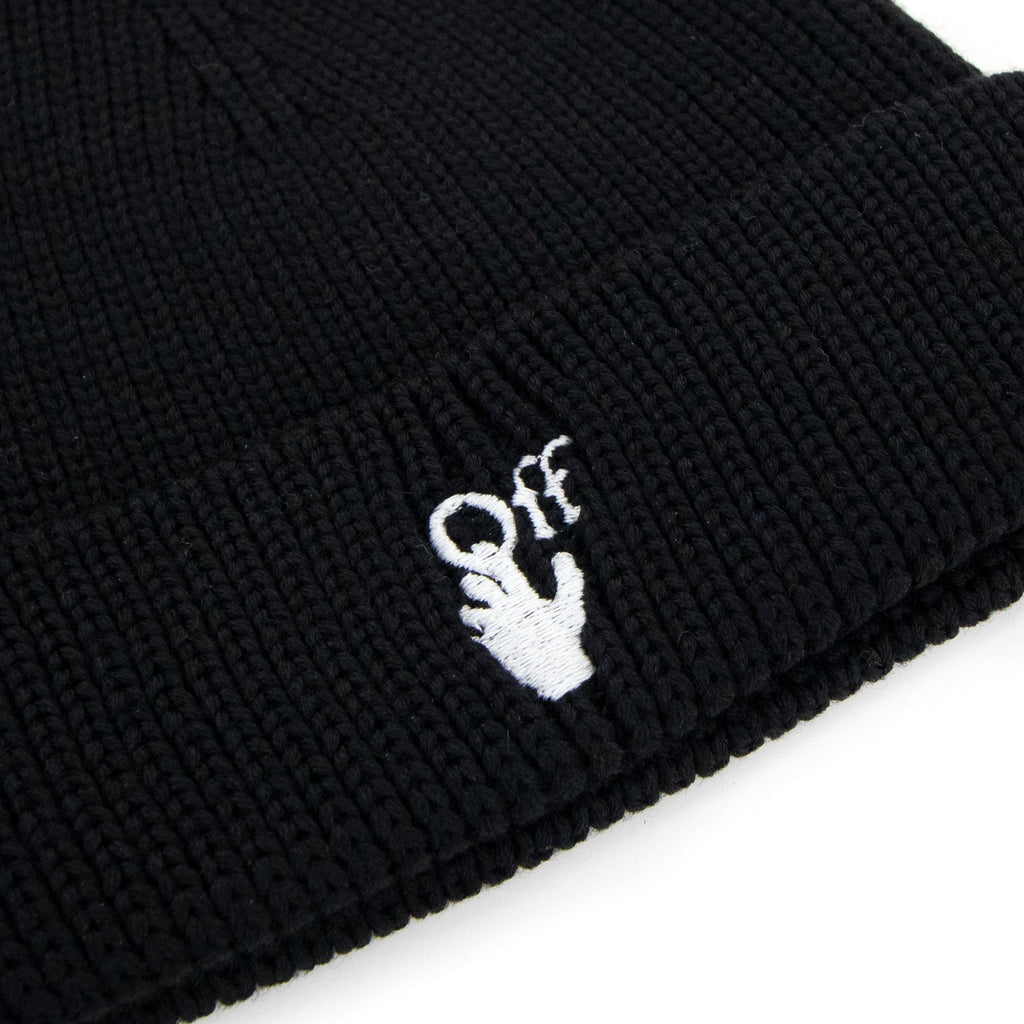 Off White Hand Off Wool Rib Beanie Black/white