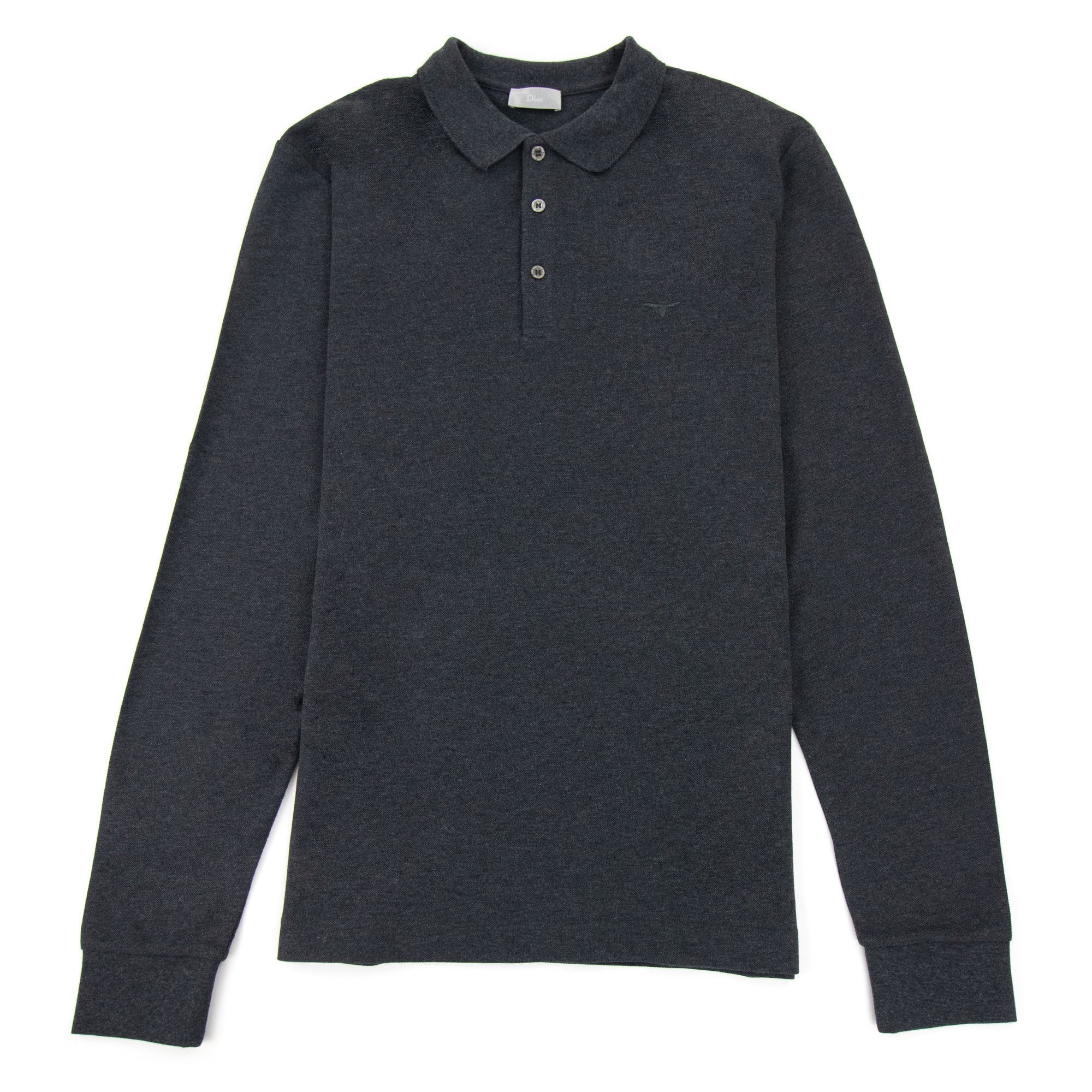 Christian Dior Bee Embroidery L/s Polo Dark Grey