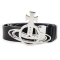Vivienne Westwood Orb Buckle Embellished Leather Belt Black