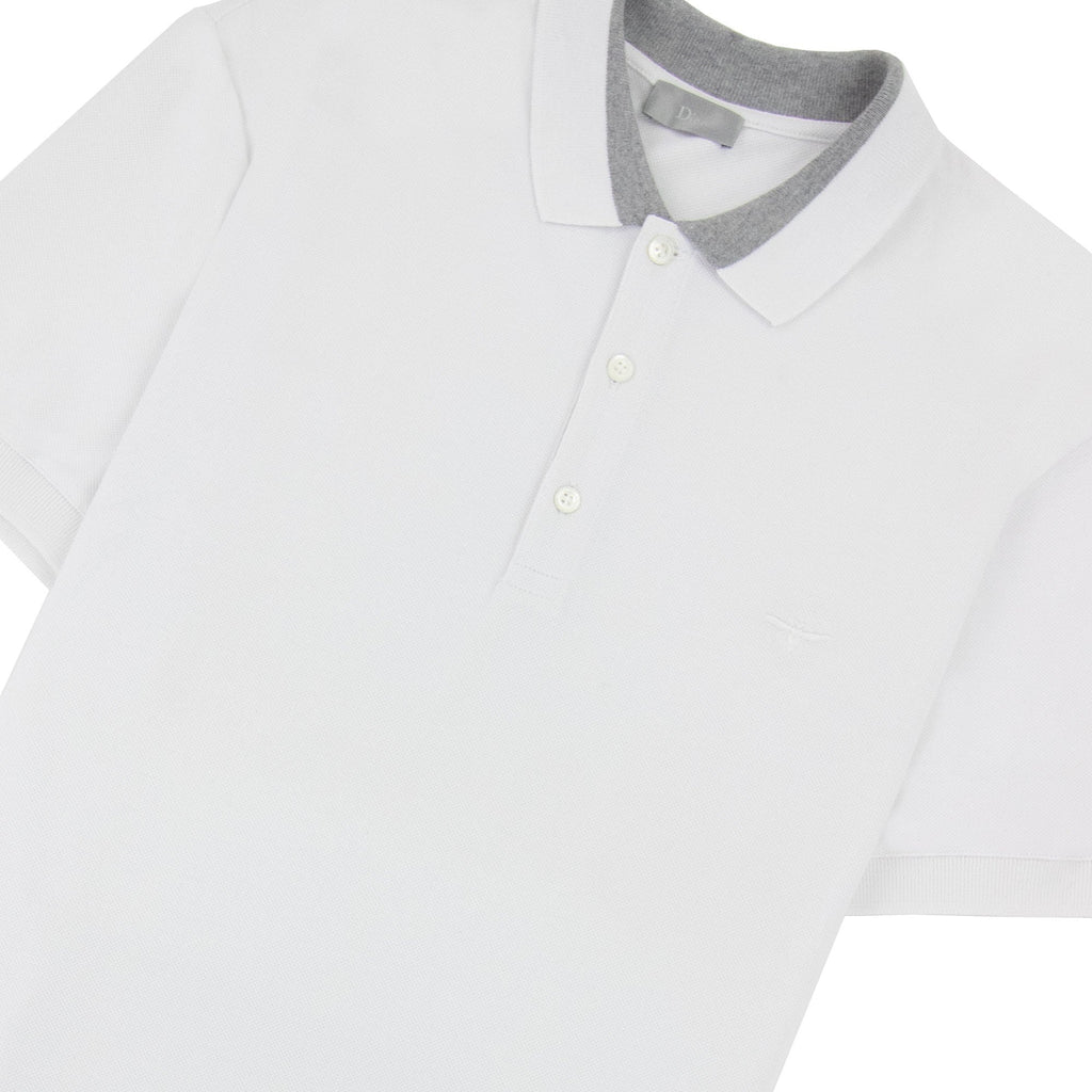 Christian Dior Bee Embroidery Two Tone Collar S/s White