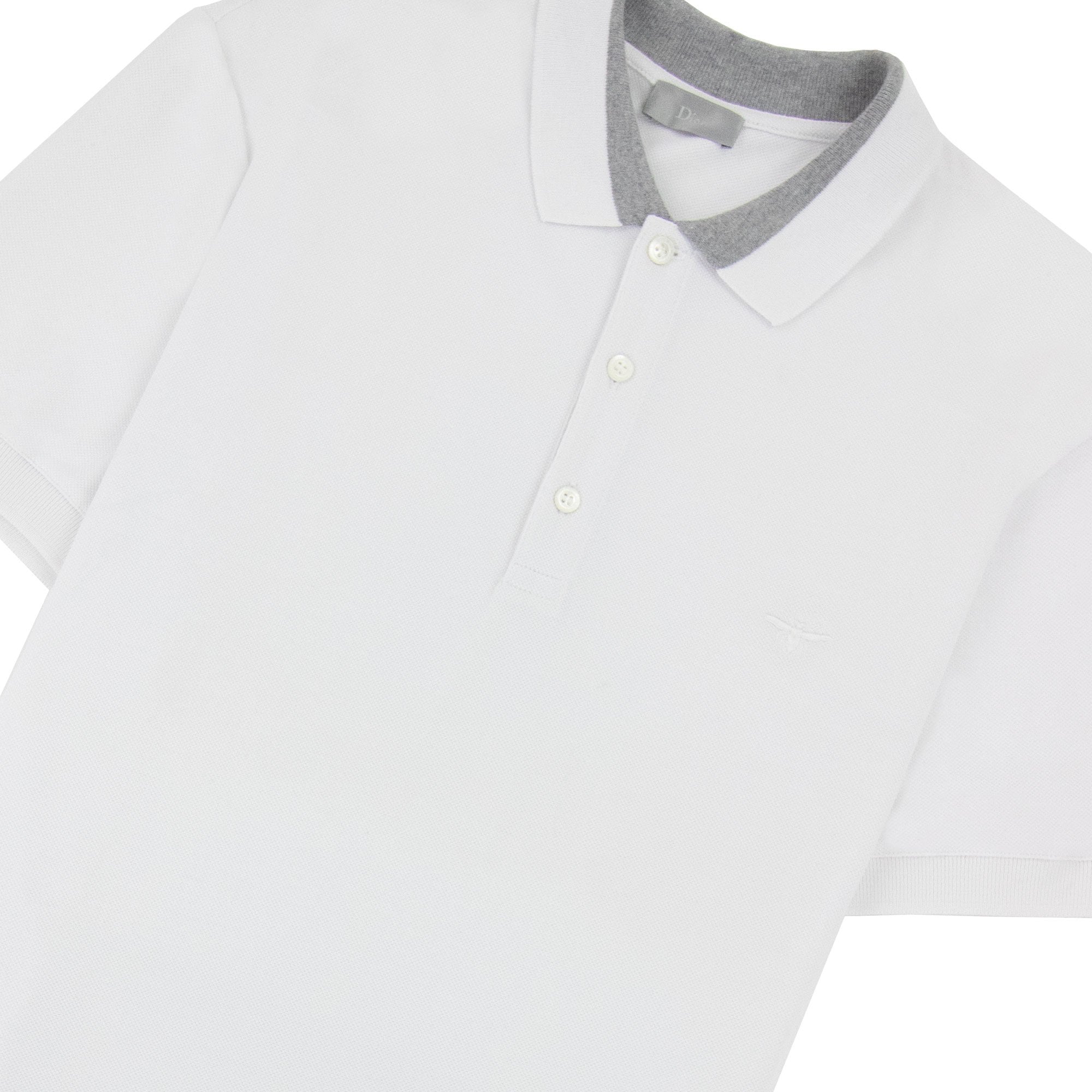 Christian Dior Bee Embroidery Two Tone Collar S/s White