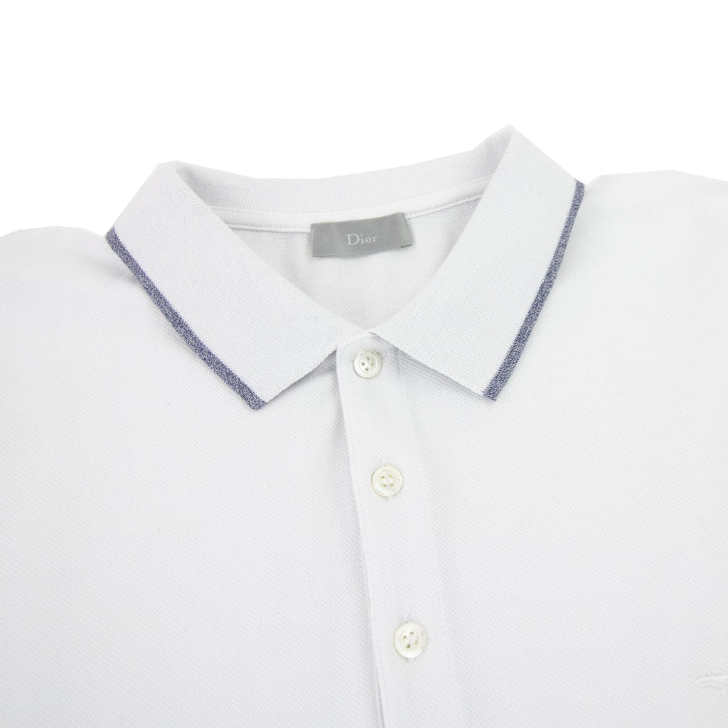 Christian Dior Bee Embroidery S/s Polo Stripe White