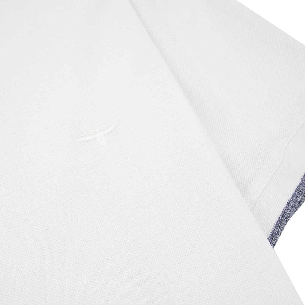Christian Dior Bee Embroidery S/s Polo Stripe White
