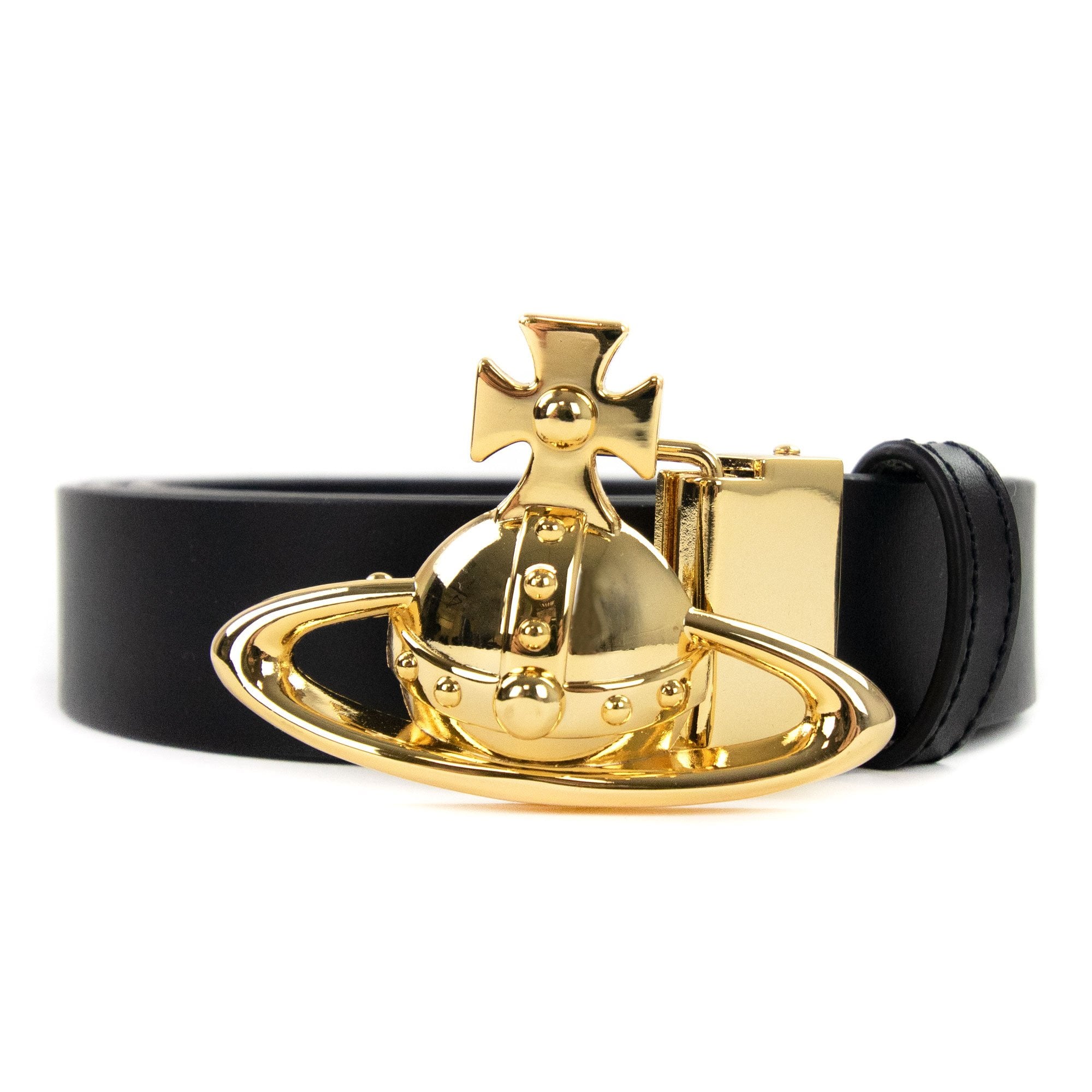 Vivienne Westwood Orb Buckle Belt Black/Gold
