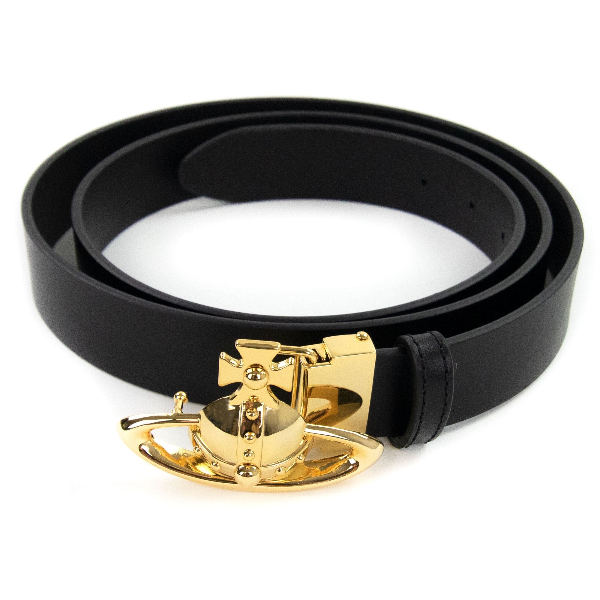 Vivienne Westwood Orb Buckle Belt Black/Gold
