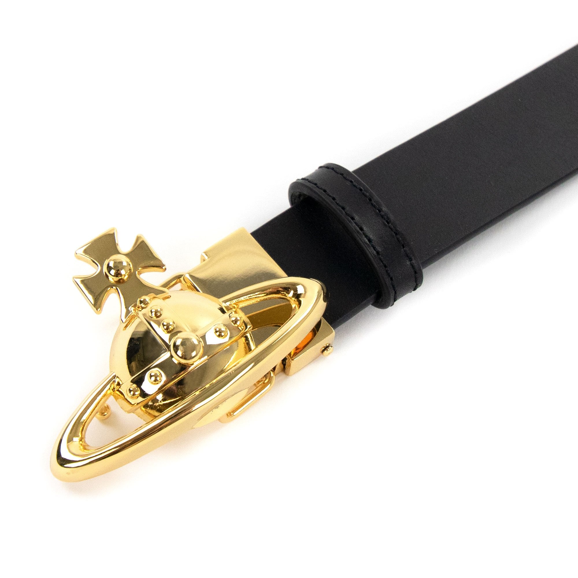 Vivienne Westwood Orb Buckle Belt Black/Gold