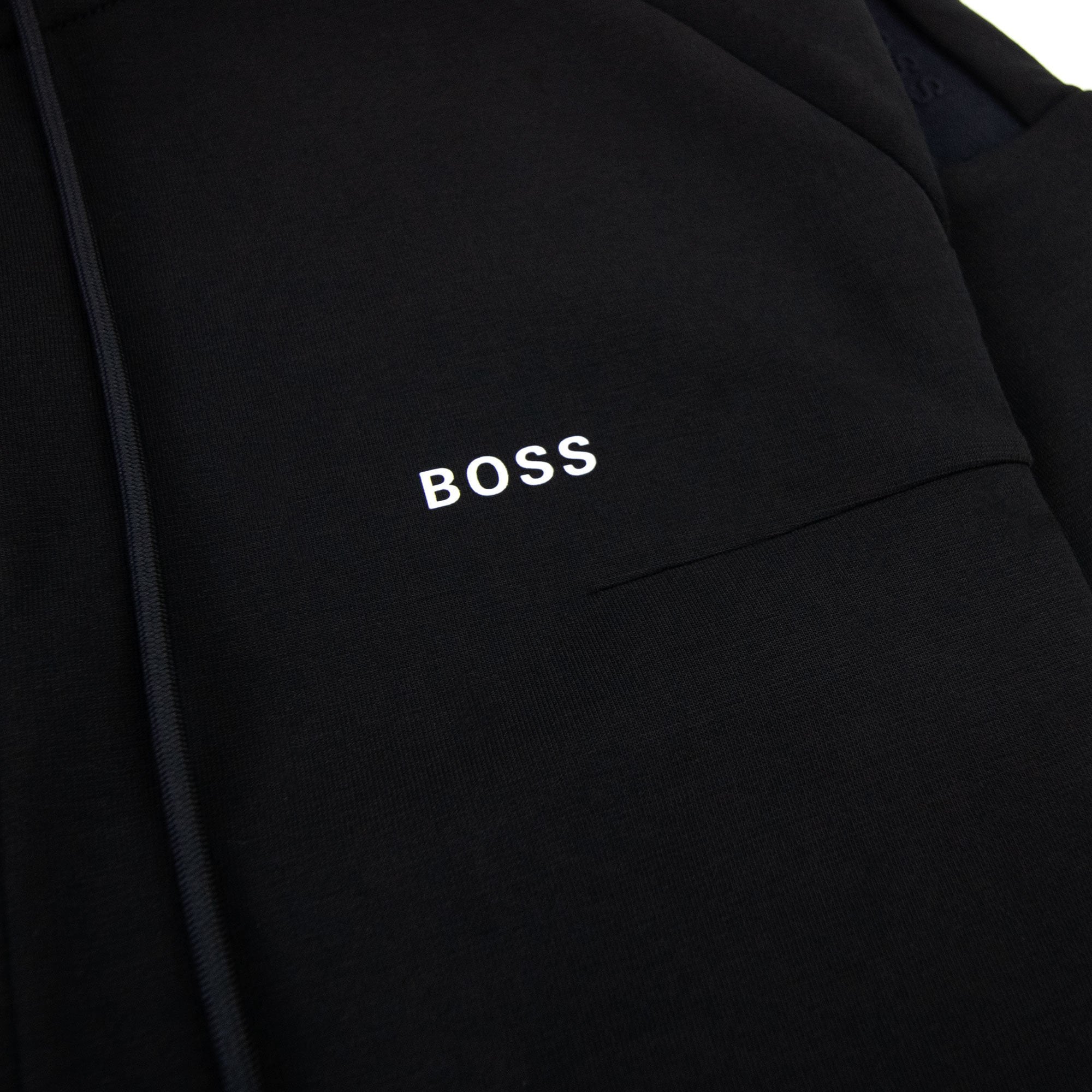 Hugo Boss Saggy 1 Logo Zip Up Sweatshirt Black 001